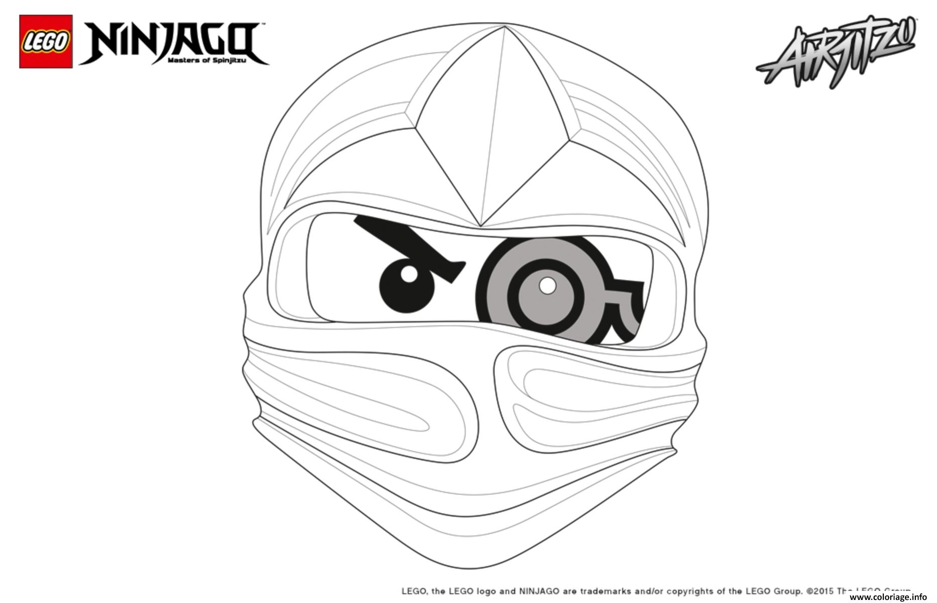 Coloriage Ninjago Lego 1 Face Zane Dessin Ninjago à imprimer